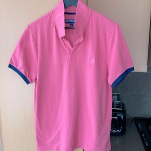 Pink Vilebrequin polo shirt with navy trim